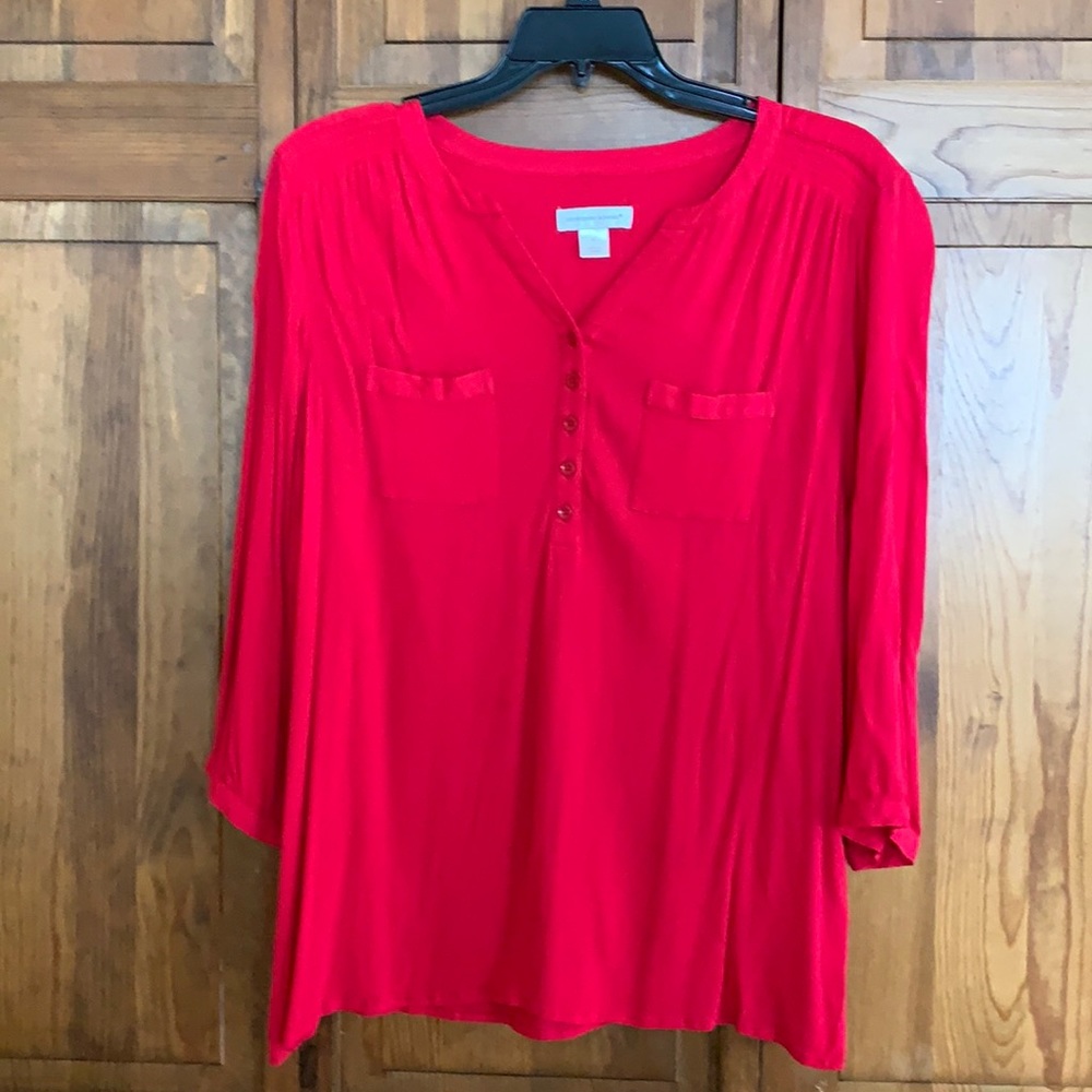 Shirt bright pink comfortable Christopher &Banks